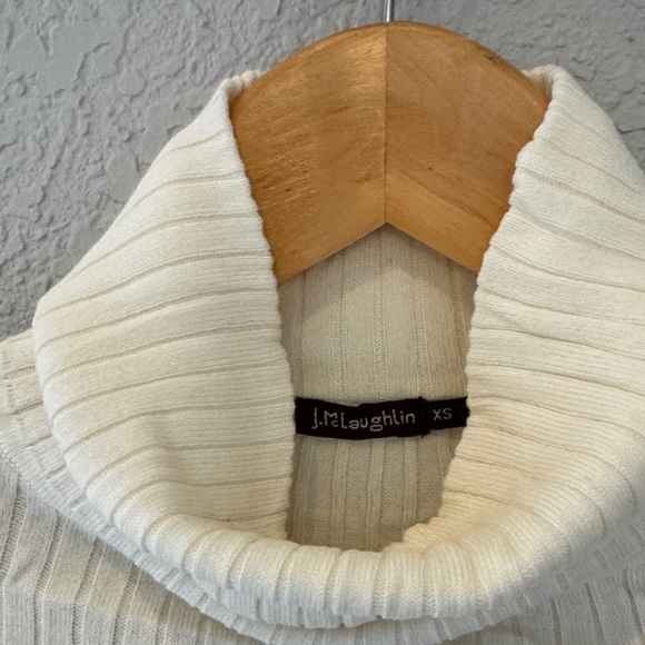 J. McLaughlin Ivory Ribbed Turtleneck Sweater - Picture 2 of 8